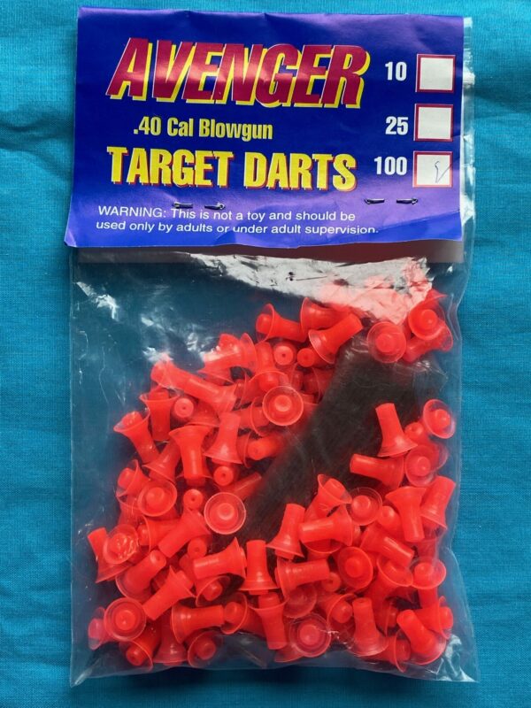 100 Pack - Blow Gun Target Darts - .40 Cal - 100 Pack Red