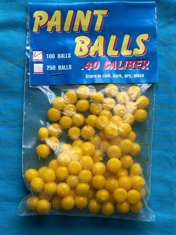 100 pack – .40 cal Paintballs for Blowguns or Slingshots – Yellow