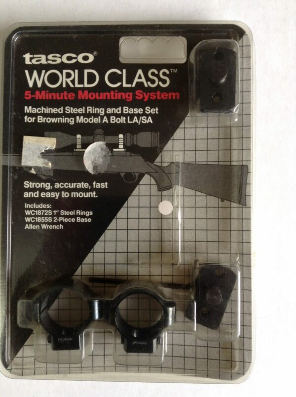 Tasco World Class Steel Ring & Base Set - Browing Model A Bolt  LA/SA - WC1855/72D