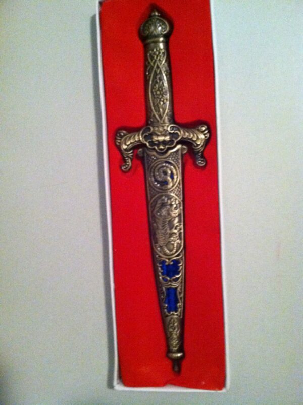 Mongolian Knife with Jeweled Scabbard - Image 3