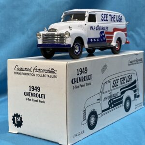 FIRST GEAR 1949 CHEVROLET 1-TON PANEL TRUCK SEE THE USA DIE-CAST 1/34 SCALE 19-1410