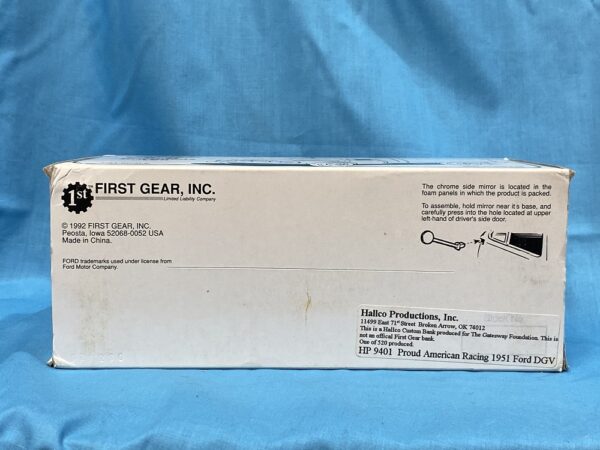 RARE - 1st Gear Hallco Custom Bank Proud American Racing 1951 Ford DVG HP 9401 die cast - Image 11