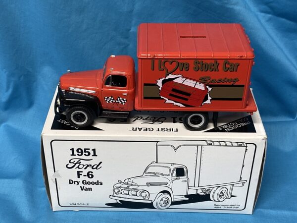 First Gear 1951 Ford F-6 Dry Goods Van “I love Stock Car Racing” 1/34 28-1120 - Image 4