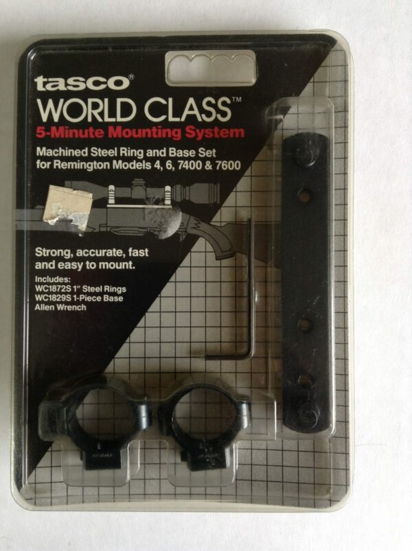 Tasco World Class Steel Ring & Base Set - Reminton Models 4, 6, 7400 & 7600 - WC1829/72D