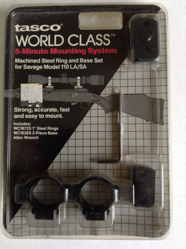 Tasco World Class Steel Ring & Base Set - Savage Model 110 LA/SA - WC1838/72D