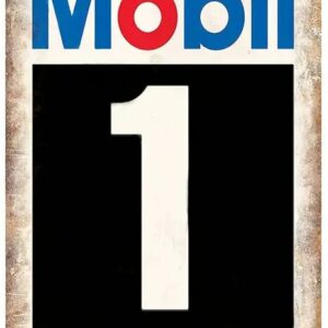 Mobil 1 Racing Motor Oil Vintage Looking Advertising Sign
