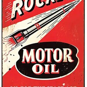 Rocket Motor Oil Vintage Looking Advertising Sign